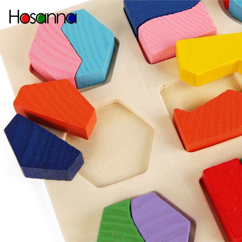 Wooden Geometric Shapes Sorting Math Montessori Puzzle Preschool Learning Educational Game Baby Toddler Toys for Children