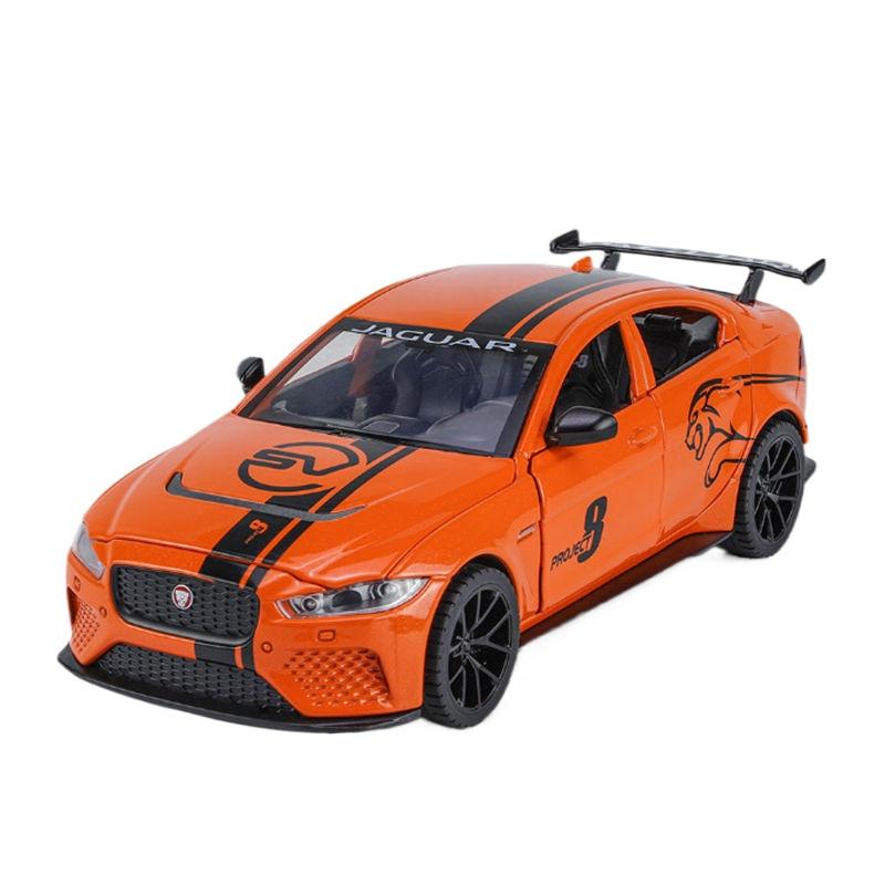 

1/24 Jaguar XE SV Project 8 Alloy Sports Car Model Diecast Metal Car Vehicles Model Simulation Sound and Light Collection Kids Toy Gift оранжевый