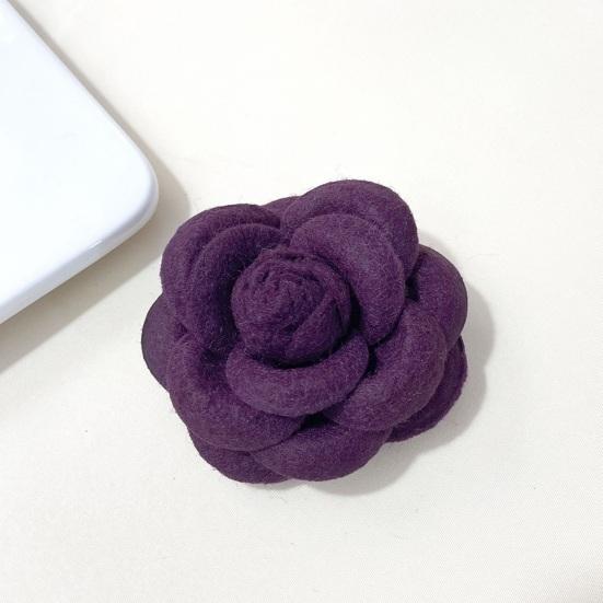 Women Brooch Fabric Camellia Shape Anti-slip Wear-resistant Suit Scarf Coat Collar Hat Pin Decoration Prom Party