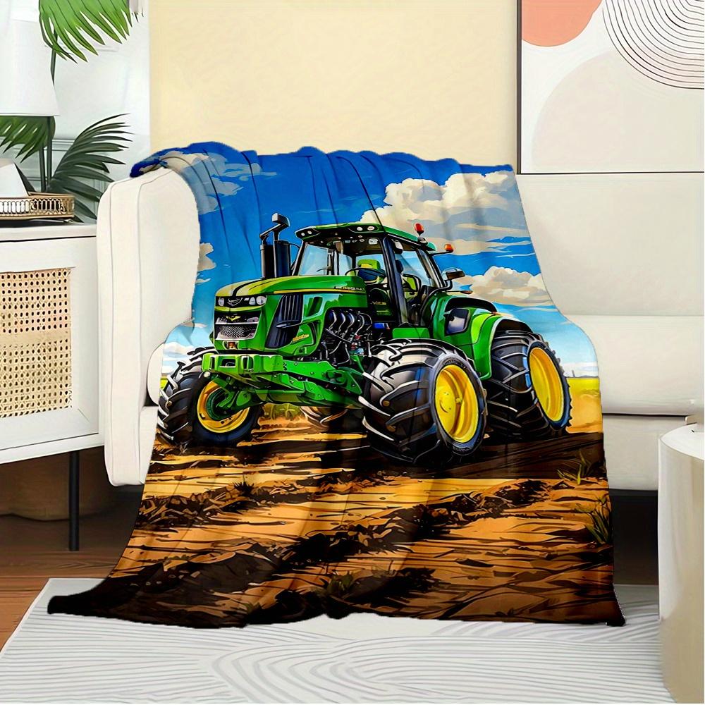 Per Trattore, Agricoltura, Tema Agricolo Coperta di Flanella, Stile Glamour, Stampa Digitale, Comfort per Tutte le Stagioni, ,per Accogliente Coperta Morbida di Flanella115