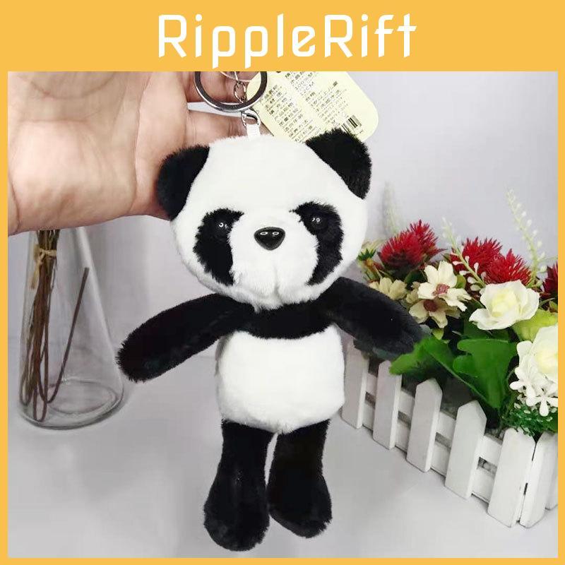 Charming Panda Plush Doll Keyring Ultra Soft 18cm Keychain For Bag Decoration