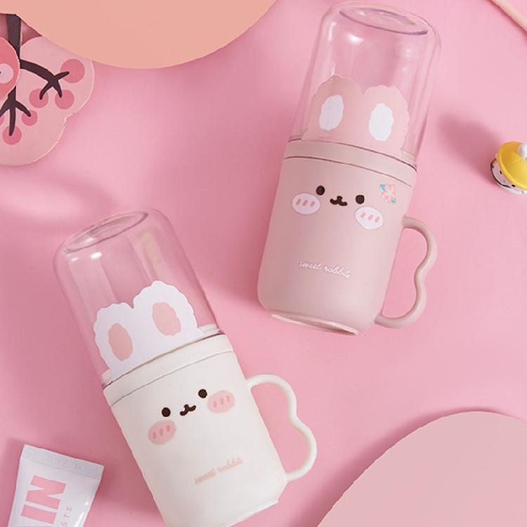 Cartoon Rabbit Shape Toothbrush Cup Water Resistant Durable Build Ideal For Travel Camping Gym Use