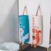 Waste Bag Organizer with Lanyard Bottom Opening Smooth Extraction Space-Saving Cartoon Pattern Garbage Bag Organizer Kitchen Supply