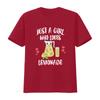 Just A Girl Who Loves Lemonade Drink Lover Cute Cartoon Design Suitable for Childrens Summer Short sleeved Top
