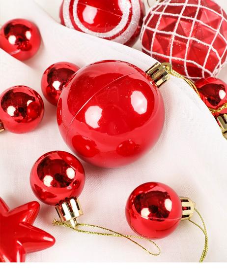 42pcs Electroplated Shiny Christmas Tree Baubles - Creative Hanging Ornaments for Festive Decoration