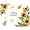 Sunflower Wall Sticker Glass Decorative Sticker Living Room Bedroom Floral Decor