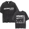 System of A Down Toxicity Album Graphique T-shirts Lavés Hommes Femmes Rock T-shirt Surdimensionné Homme Vintage Alternatif Metal T-shirts