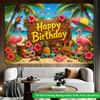 2D Flat Backdrop1pc Tropical Birthday Scene Backdrop Banner Polyester Wall Decor For Living Room Bedroom Office Outdoor Decor Holiday Gift