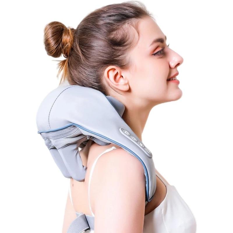 Portable shoulder and neck trapezius muscle massager,vibration kneading and hot compress to relieve fatigue,for car,home,office