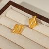 Geometric Minimalist Gold-Plated Titanium Steel Earrings