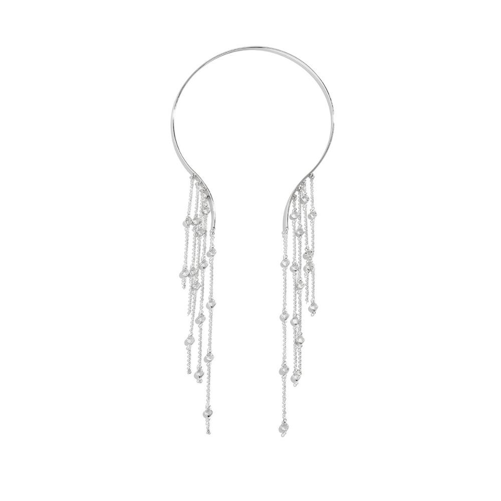 Chest Chain Crystal Sequin Pendant Goth Open Torques Choker Long Tassel Star Necklace  Party