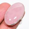 Natural Rose Quartz Gemstone 925 Sterling Silver Jewelry Ring Size 8 AR-16622