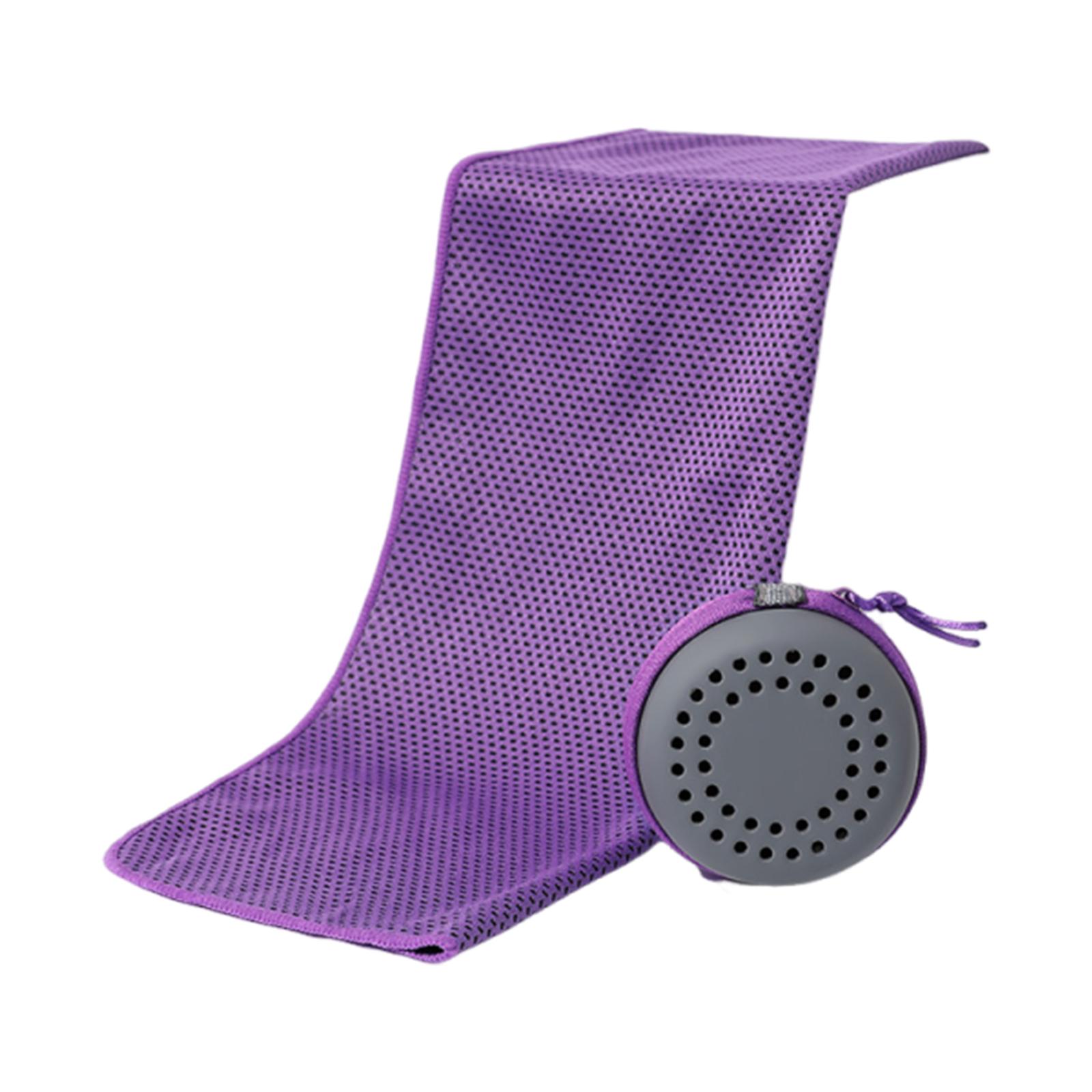 

80 X 30 CM Sports Cooling Rag with Waterproof Storage Box Chilly Neck & Face Wrap Ice Wrap Sweat Rag for Hiking Workouts Outdoor фіолетовий