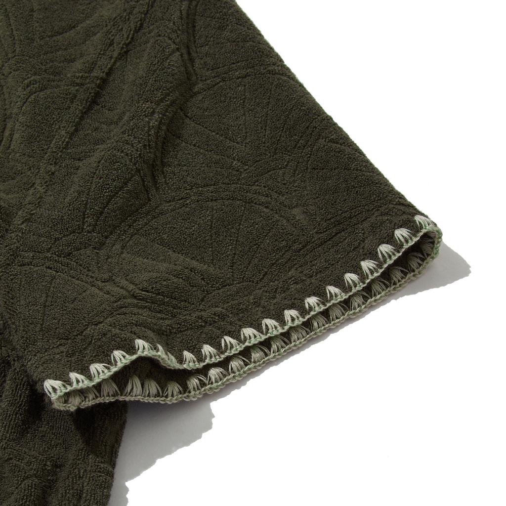 Penfield Resort Shell Pattern Terry Half Pullover Olive_Fr2Kt203