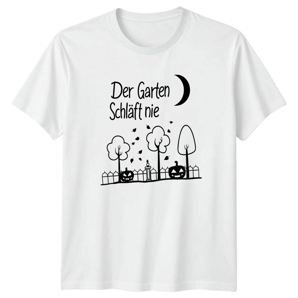 Der Garten Schlaeft Nie TShirt Fall Autumnal Garden Gardening Halloween S