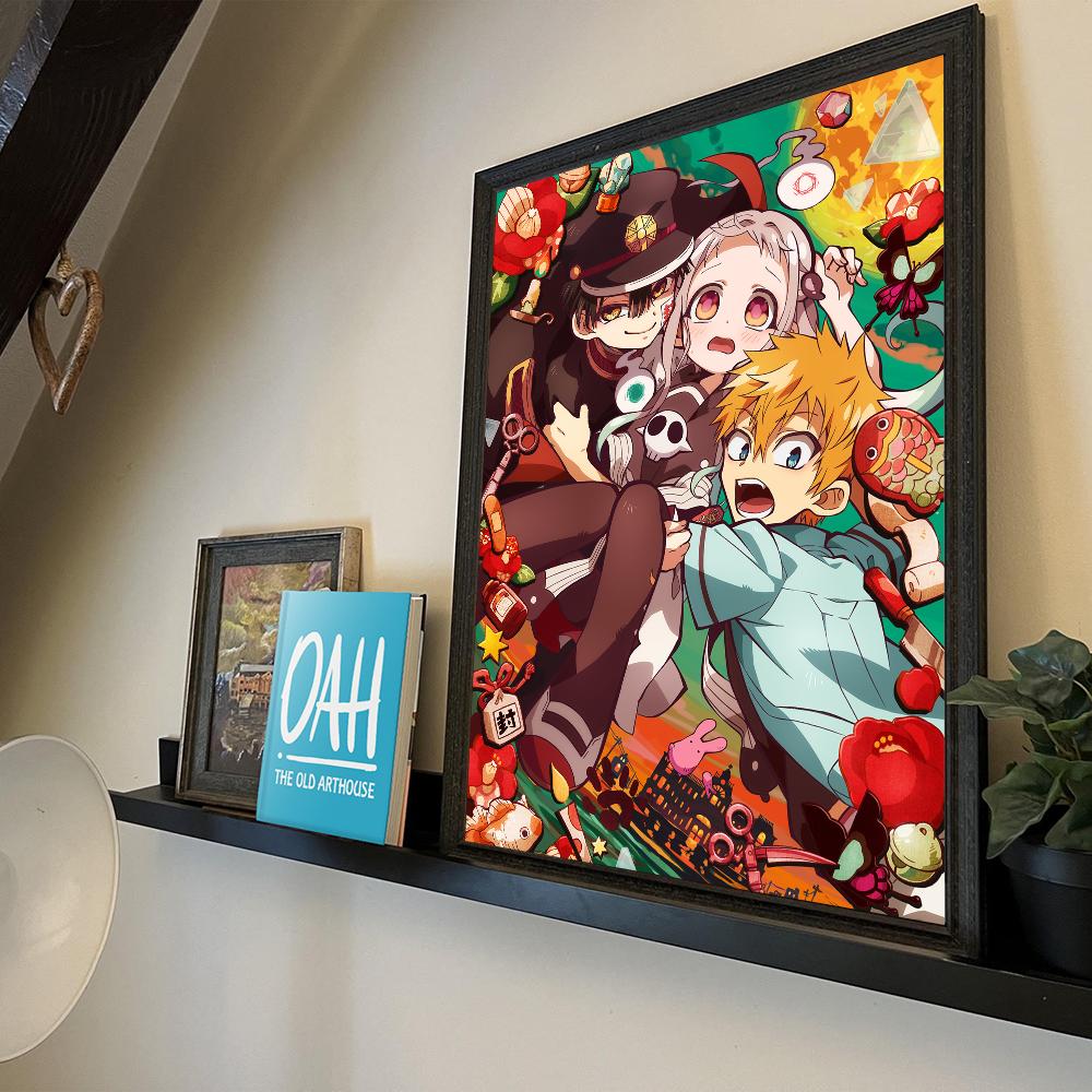 Anime Poster Cartoon Toilet-bound Hanako-kun Movie Sticky Posters Retro Kraft Paper Sticker DIY Room Bar Cafe Aesthetic Art Wall