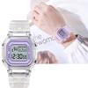 New Fashion Transparent Electronic Watch LED Ladies Wristwatch Sports Waterproof Electronic Watchs Candy Multicolor Student Gift