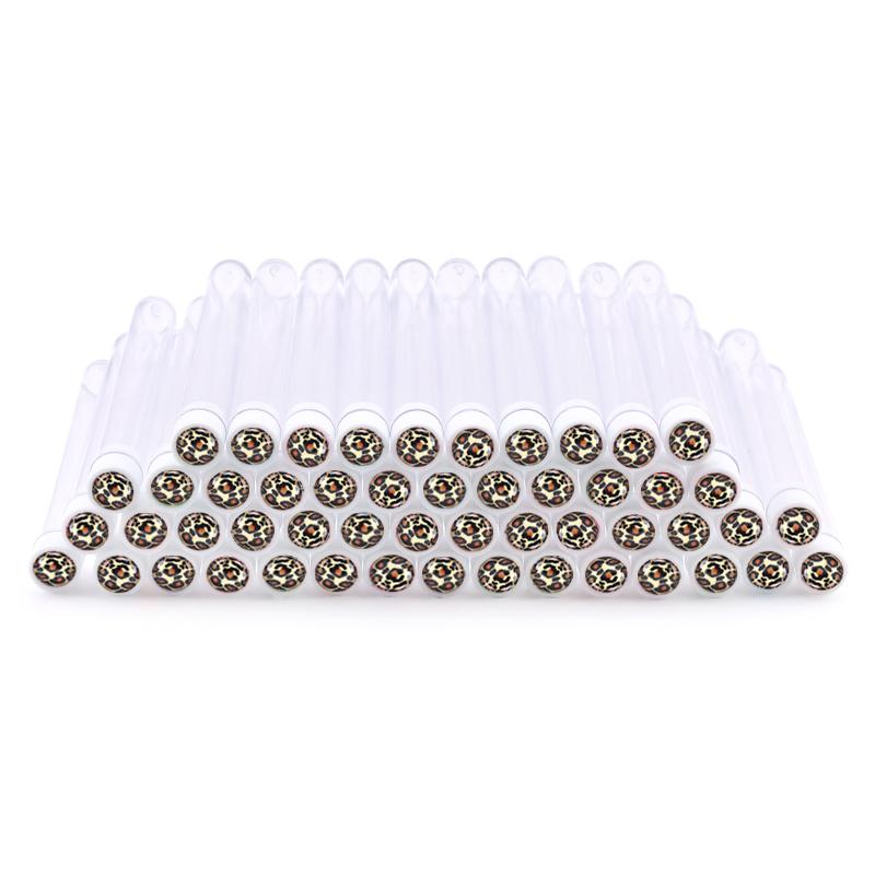NEW Leopard Style Reusable Eyebrow Brush Tube Eyelash Extension Applicator Disposable Mascara Wand Diamond Eyelash Brush Tube