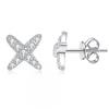Sterling X-Shaped Cross Earrings With Lab-Created Moissanite Stones Women Minimalist Fashion Jewelry