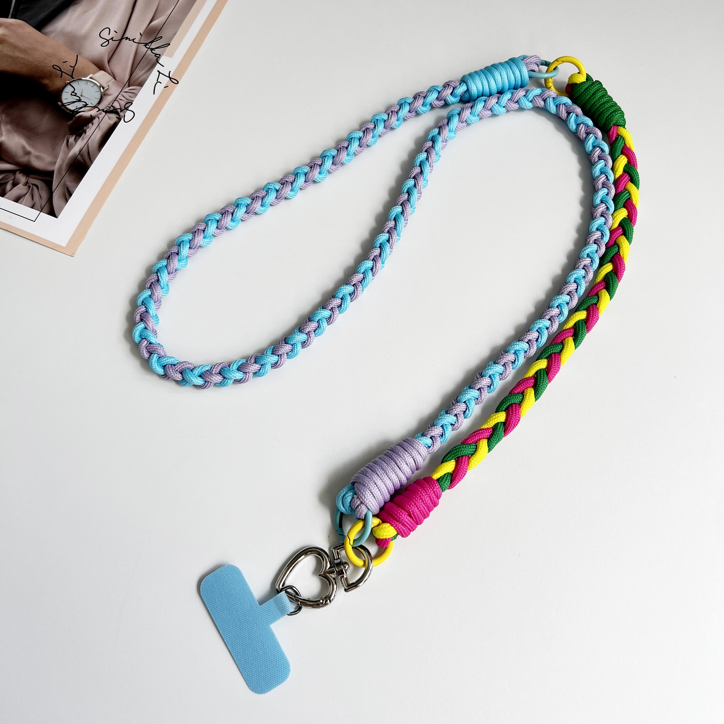 

DIY Two-In-One Mobile Phone Universal Lanyard, Diagonal Span Long Rope, Wrist Short Rope, 360° Rotation, Metal Heart Buckle Polyester / Nylon