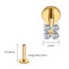 Right Grand ASTM F136 Titanium Flower CZ Cartilage Earring 16G Four Leaf Helix Tragus Stud Flat Back Labret Piercing Jewelry