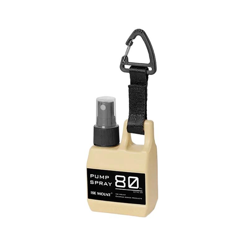 1Pcs 80ml Atomizer Bottle Portable Pump Spray Bottle with Carabiner Alcohol Perfume Refillable Multifunctional Camping Supplies