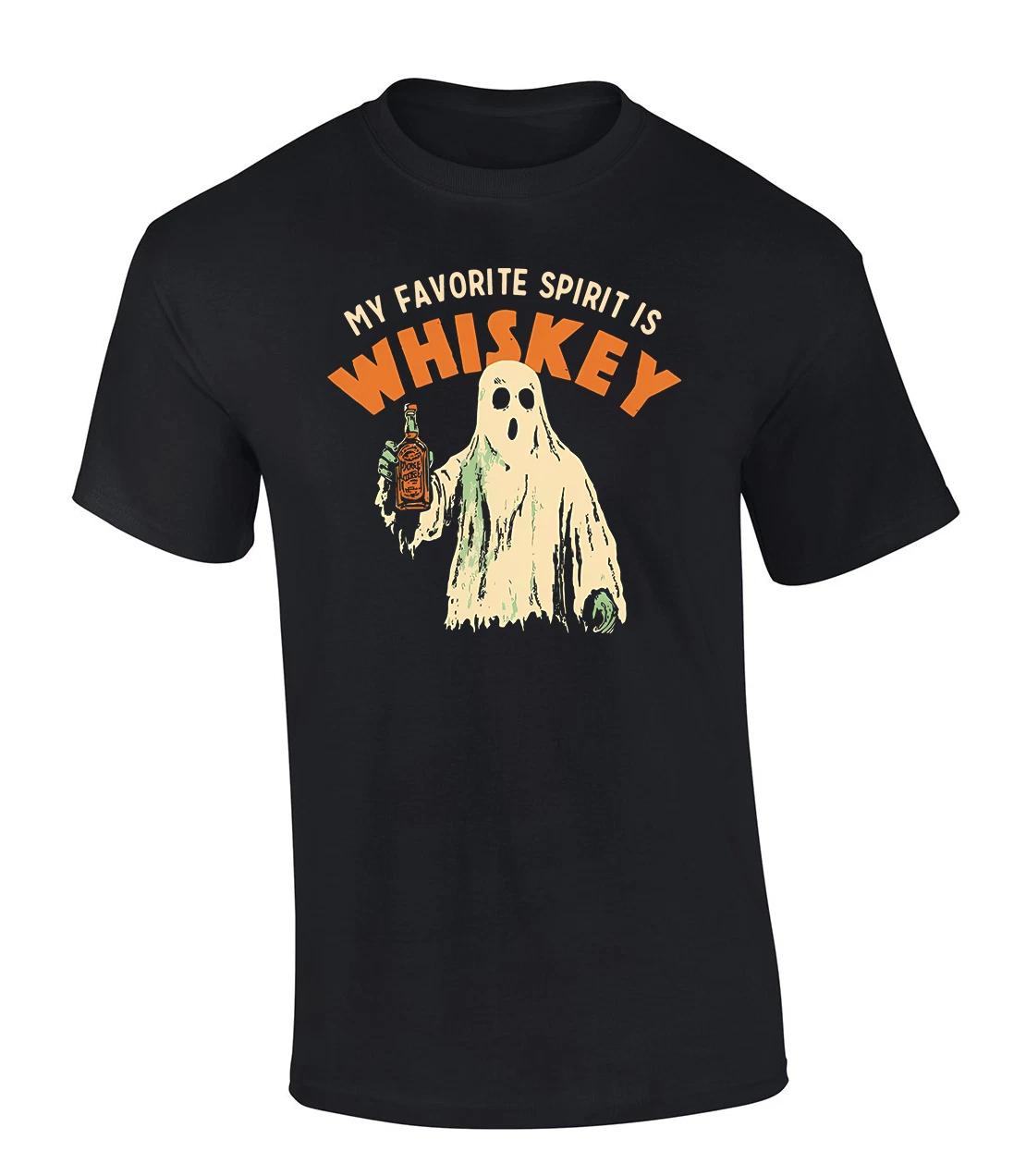 Trenz Shirt Company Mens Funny Halloween My Favorite Spirit Is Whiskey Short 3XL