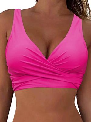 High-waisted Cross-strap Solid Color Sexy Two-piece Bikini Swimsuit - Black 2024