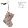 Retro Holiday Home Decor Accents Burlap Christmas Ornaments, Rustic Linen Fabric Hanging Decoration, Tree Ball Stocking Five Pointed Star Toppers