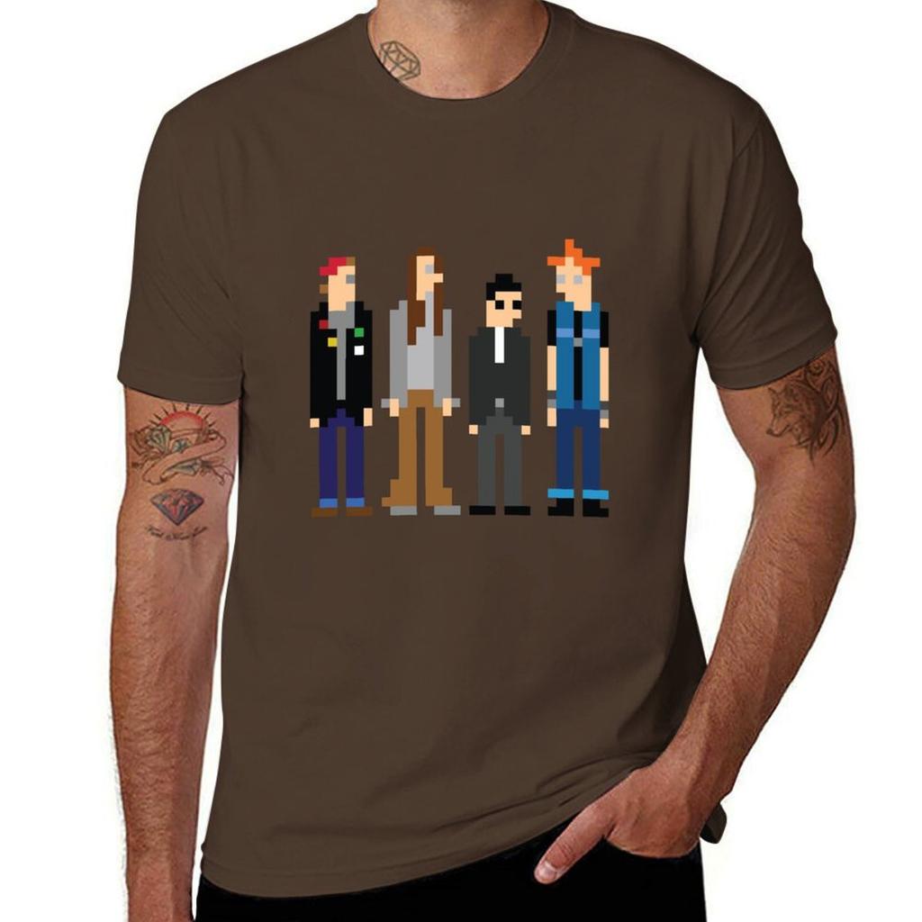 Rick Neil Mike y Vyvyan Pixel Art Camiseta Inspirada en The Young Ones camisetas personalizadas para aficionados al deporte hombre