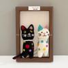 Nepal Wool Felt Lady Cat Ornament: Handmade Bag Charm Keychain & Car Decoration Gift