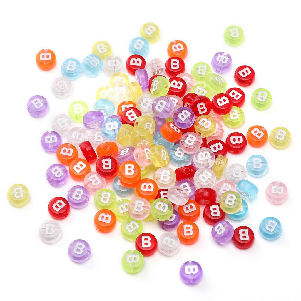 100 ks Akrylové korálky s písmeny Kulaté volné korálky pro DIY náramek Výroba módních šperků