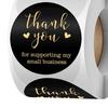 1 Roll Thank You Sticker DIY Letter Printing Residue-free Waterproof Thanks Gift Holiday Tag Sticker for Festival