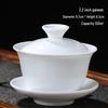Non-Hot Touch White Porcelain Gaiwan Tea Cup with Lid - Small Size Ceramic Tea Infuser Bowl for Kung Fu Brewing