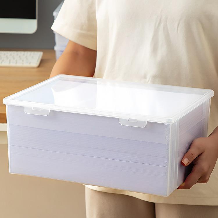 A4 Transparent Document Storage Box for Office Organization