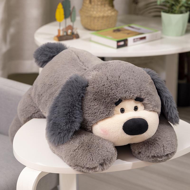 

Childrens Plush Toys Puppy Cute Dolls Pp Cotton Suitable For Giving Away Soft Lying Gray,50cm/19.69in