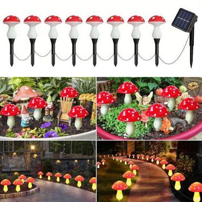 Pilzförmige Solar-Gartenleuchten mit sanftem Schein und automatischer Aufladung zur Außendekoration