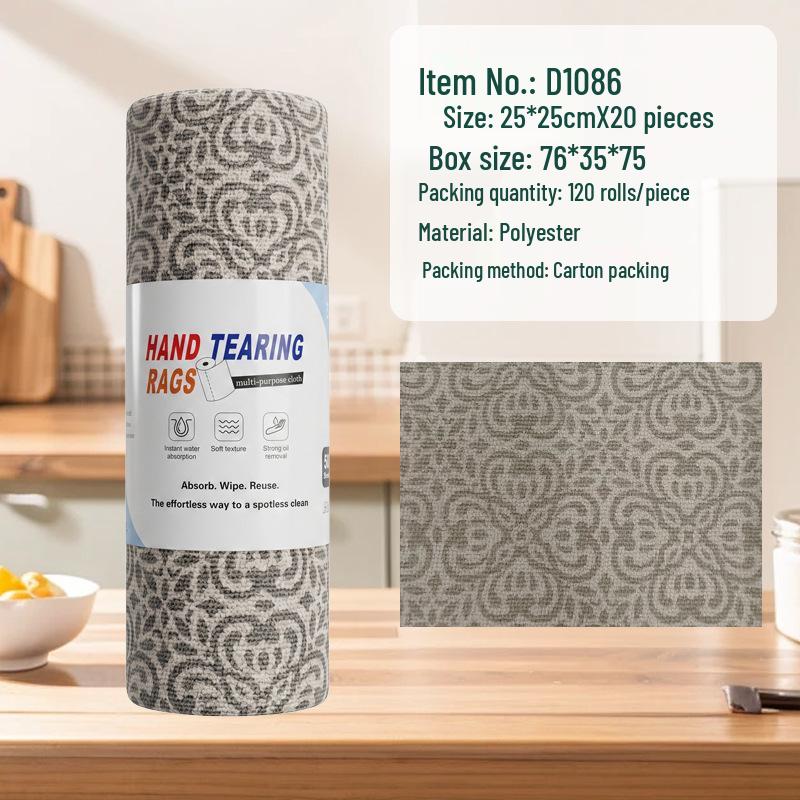 Multi-Use Absorbent Oil-Removing Tearable Dishcloth for Kitchen Cleaning
