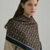 AVVINA PELLE Chain Square SilK Scarf 90 - Navy/Yellow