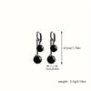Chic Dangle Earrings Black Tassel Design Inlaid Artificial Gemstone Stud Earrings Match Daily Outfits Party Accessories Casual Dating Decor