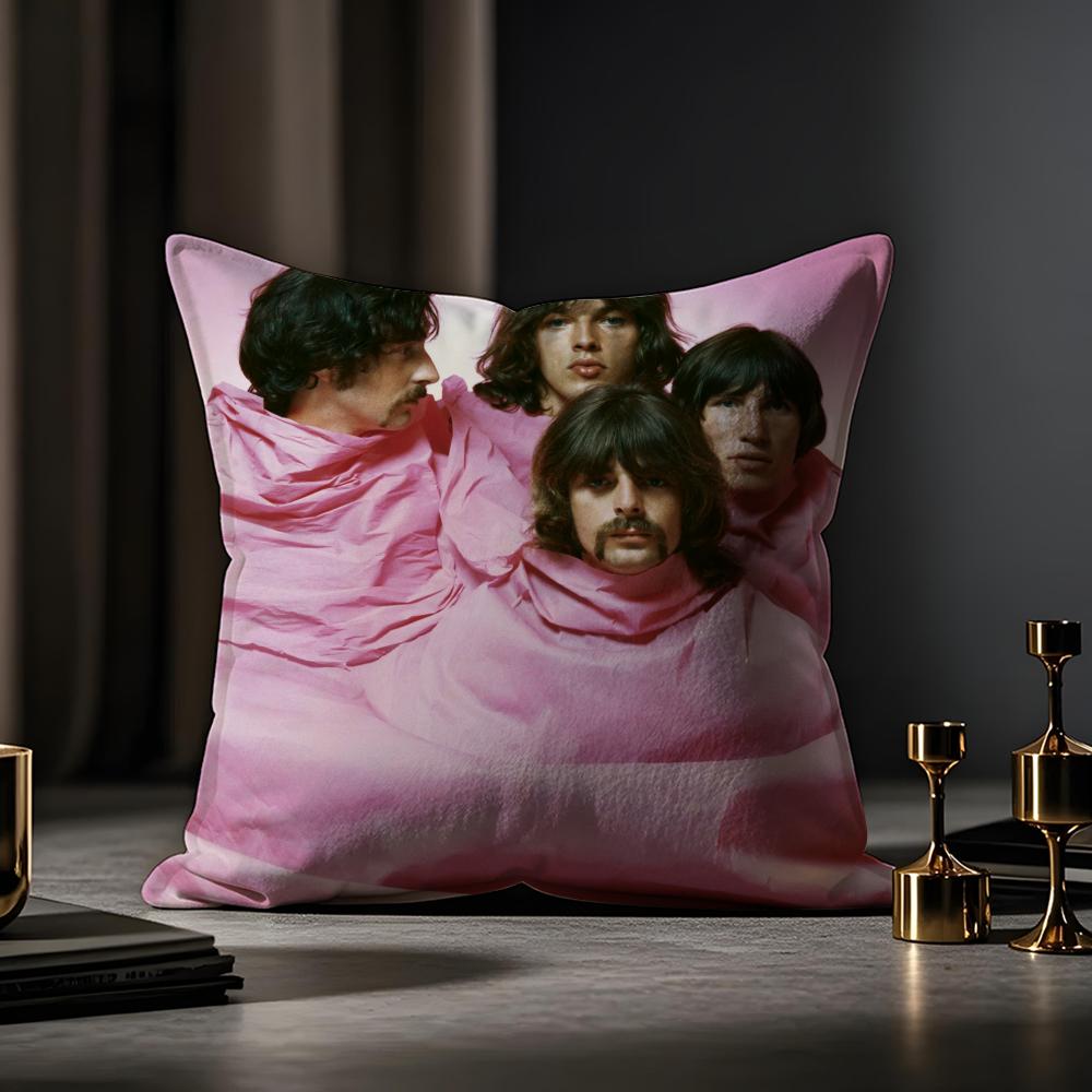 Pink Floyd Cushion Cover Anti-dustmite Pillowcase Invisible Zipper Silky Short Plush Sofa Cushion Cover