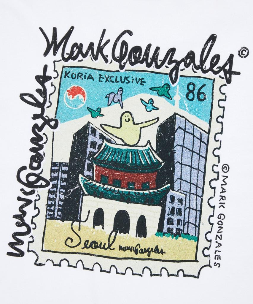 Mark Gonzales Korea Edition Gwanghwamun Short Sleeve T-Shirt - White