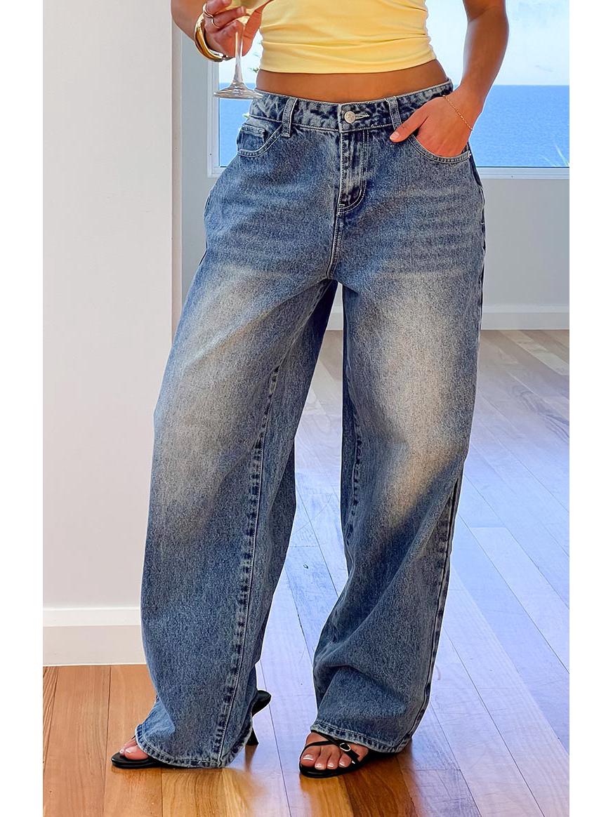 Retro Women s Spicy Girl Loose Wide-Leg Straight Jeans - Spring/Summer 2026 Collection. M