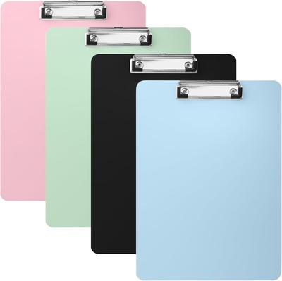 4 Pieces Clipboard Folder with Metal Clip and Hidden Hook A4 Clipboards for Paperwork, Drawings, Menus or Classroom Offices