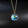 Yousheng Pendant Necklace Personality Double Sides Glow in The Dark Vintage Colorful Galaxy Glass Ball Necklace Jewelry Accessory