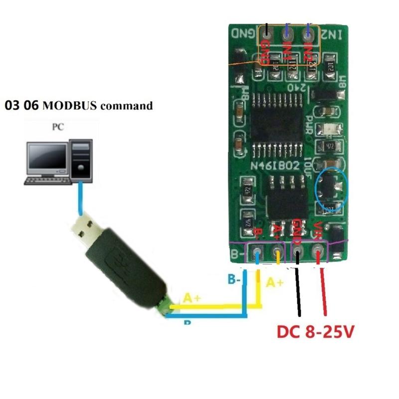 High Accuracy 12Bit ADC Board - 0-25MA Current Measurement, Modbus RTU Support