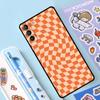 Checkerboard Pattern Mustard Yellow Case For Samsung Galaxy S23 S21 S22 Ultra Plus Note 10 20 S8 S9 S10 Plus S20 FE Cover Case