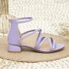 2025 Summer Girls' Trendy Roman-Style High-Heel Sandals with Back Zipper