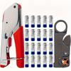 7/22pcs Coaxial Cable Crimper Coaxial Compression Tool Kit Wire Stripper with F RG6 RG59 Connector Multi-Purpose Coaxial.