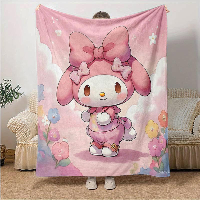 

1pc Charming My Melody Home Decor Blanket Gift for Room Bedroom,Living Room, Travel, Camping, Car Blankets, Beach, Office Naps, Living Room Office Dec 130x150cm